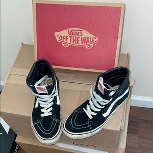 Vans Black and White High-Top Sneakers